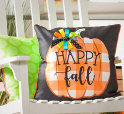 18x18 Happy Fall Pumpkin Pillow Cover